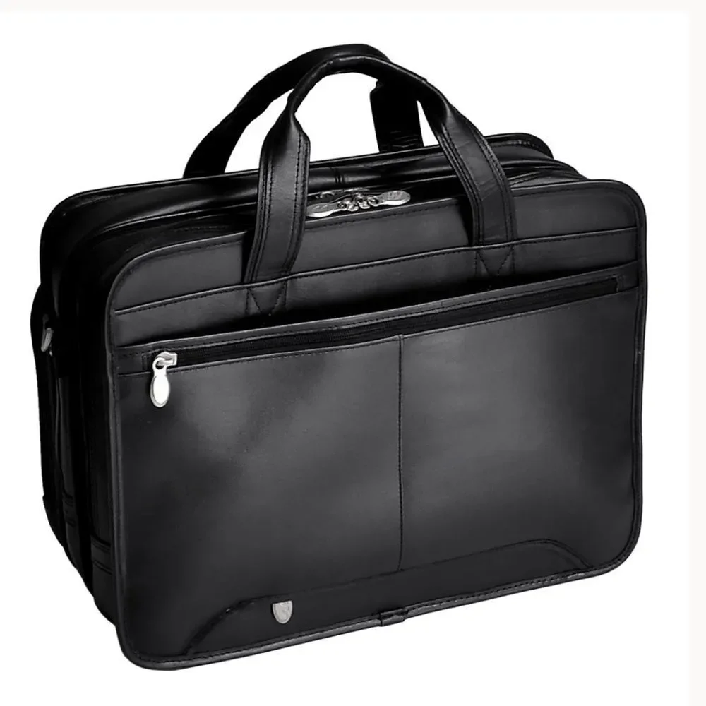 McKLEIN Pearson Leather 17 in.Exp Double compartment Laptop Briefcase bag $480